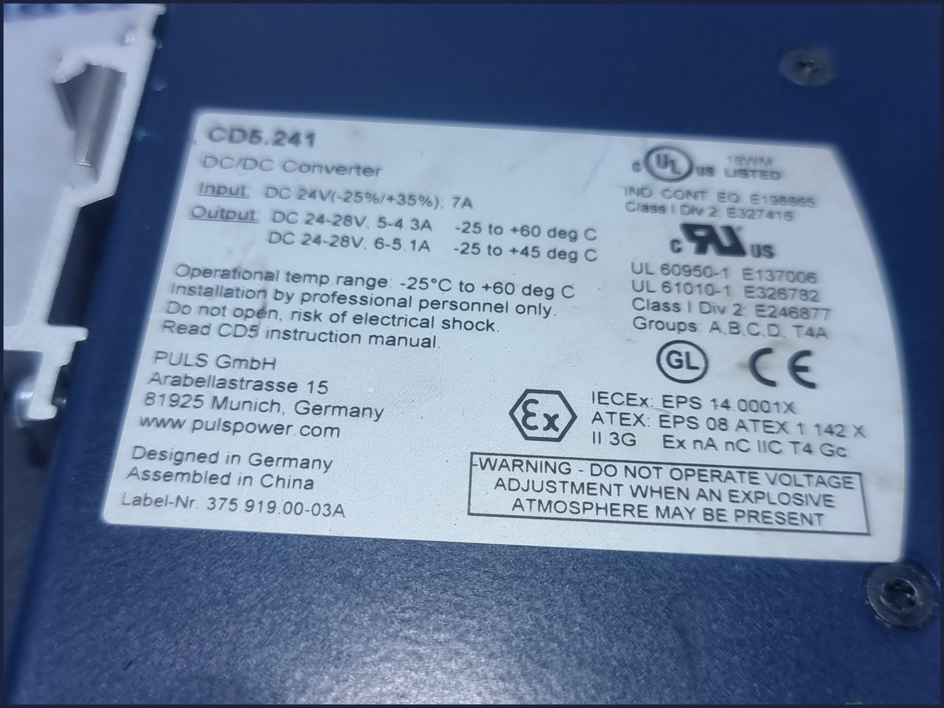PULS CD5 241 DC DC CONVERTER