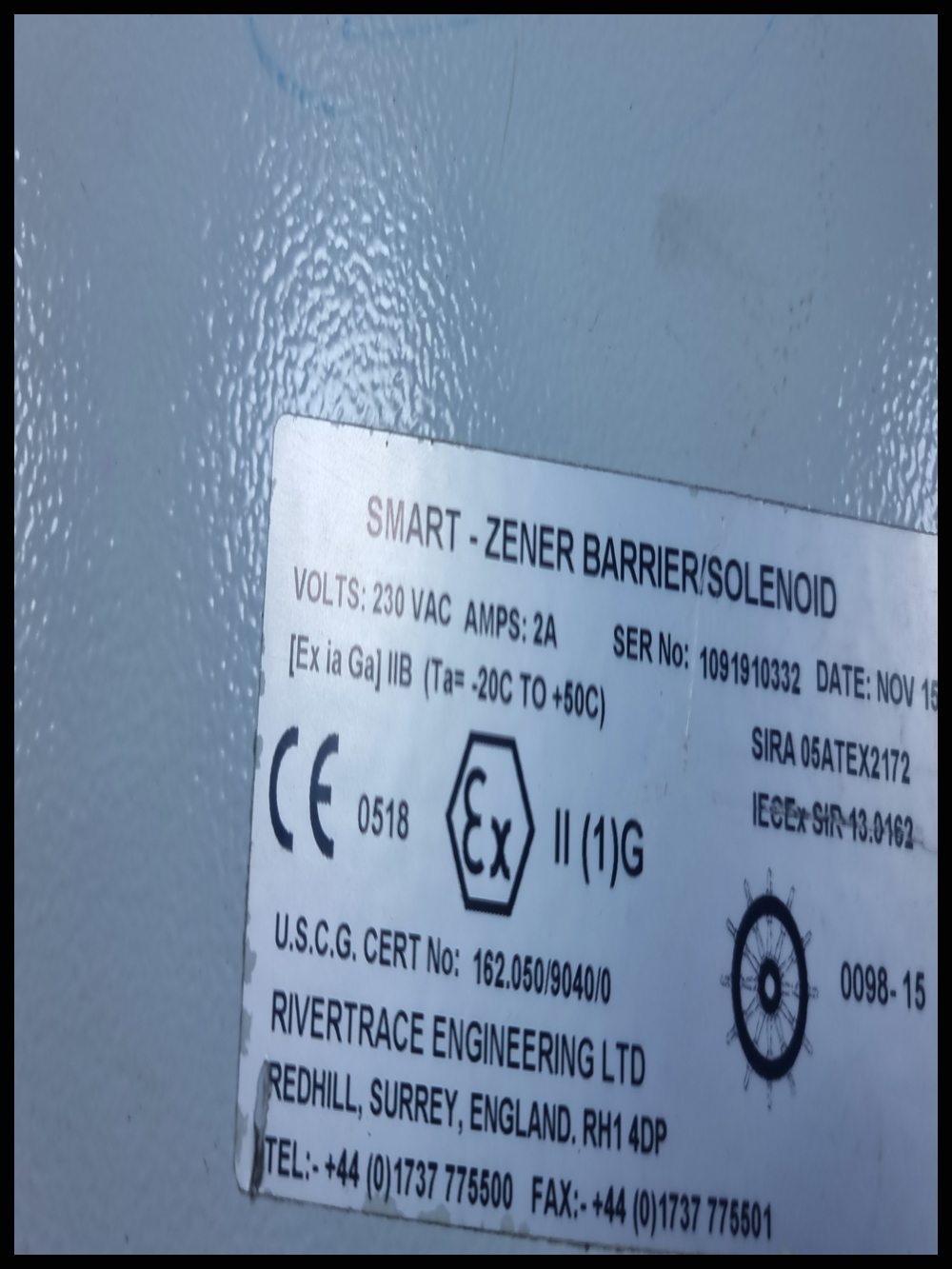 RIVERTRACE ENGINEERING SMART ZENER BARRIER SOLENOID