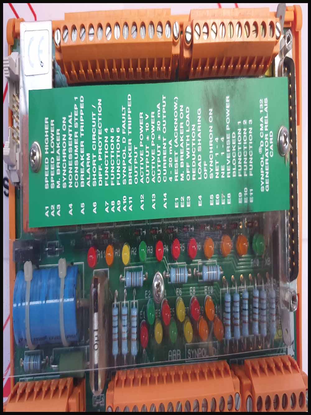ABB 3DDE 300 412 CMA 132 Generator Relay Terminal Board