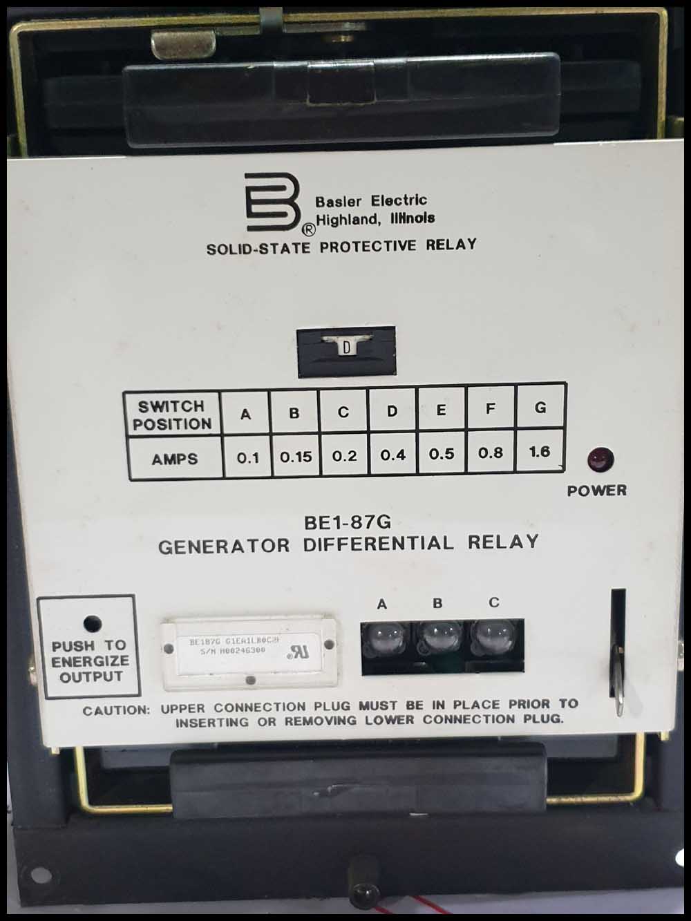 Basler Electric BE1-87G Generator Differential Relay