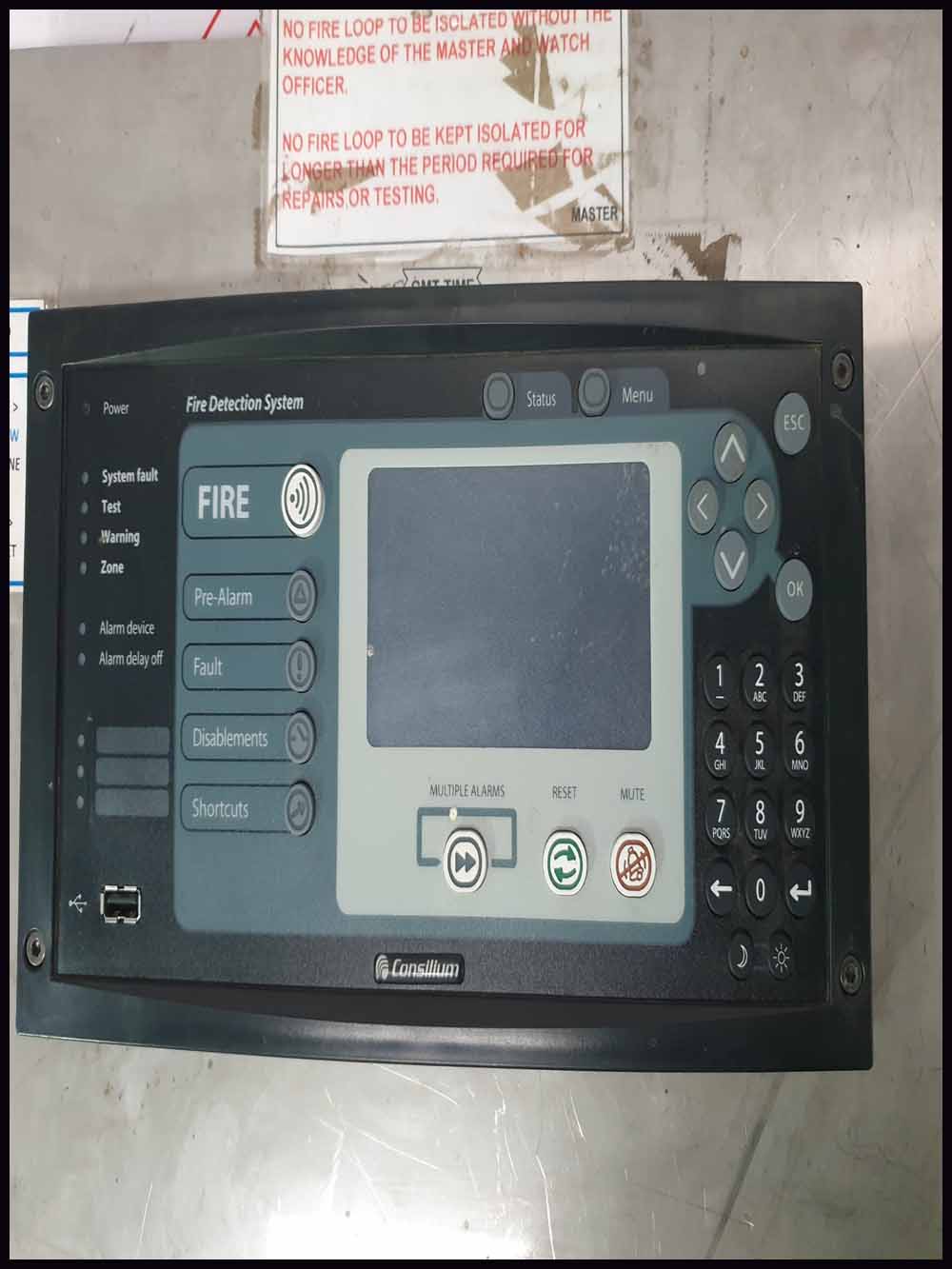 CONSILIUM FIRE DETECTION SYSTEM  PRODUCT NO  5100195-20A  BATCH NO 1.9.10 1825