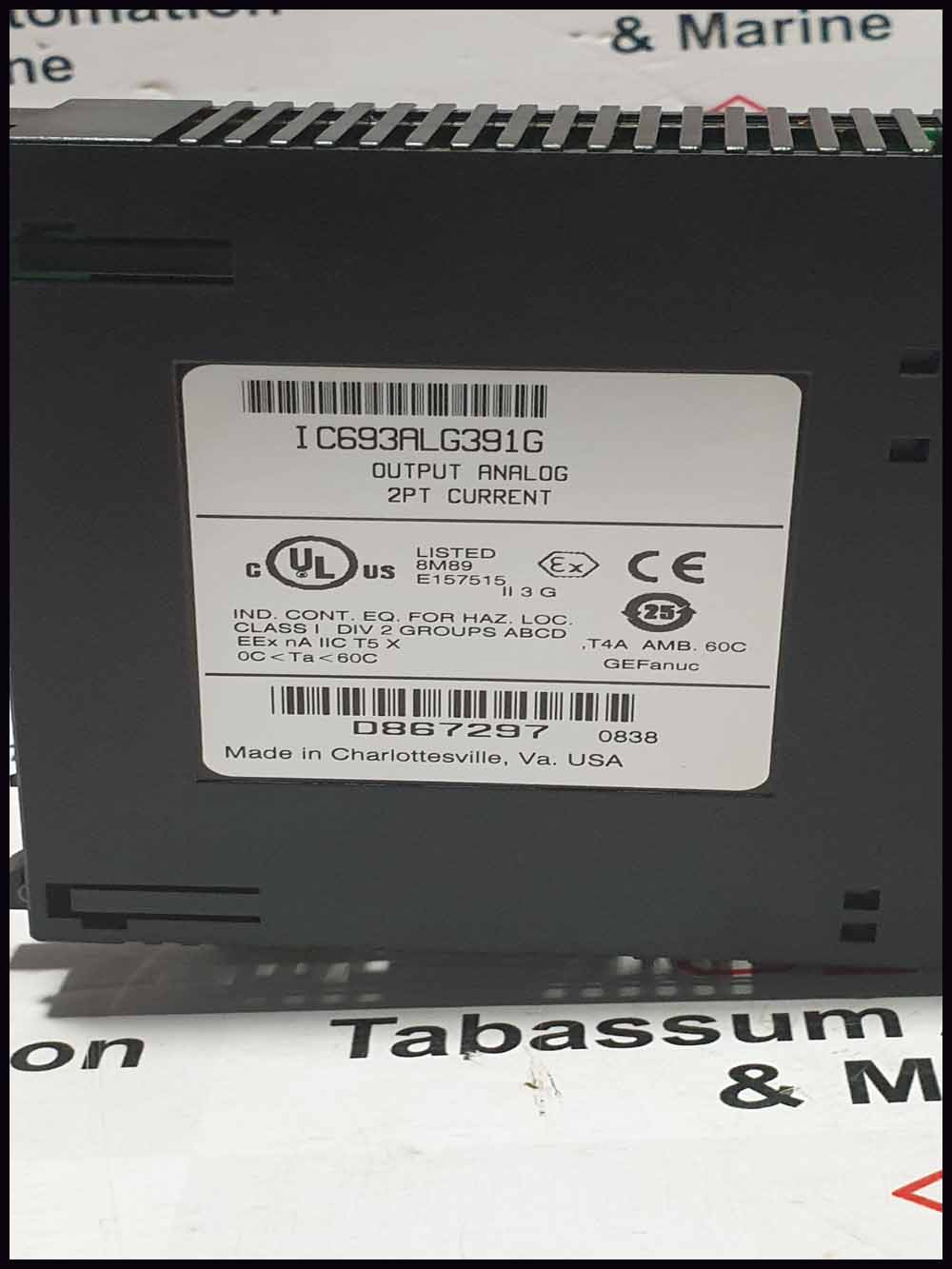 GE FUNCE  MODULE IC693ALG391G  OUTPUTANALOG  POWER SUPPLY  PROGRAMMBLE CONTROLLER 2PT CURRENT  LISTE