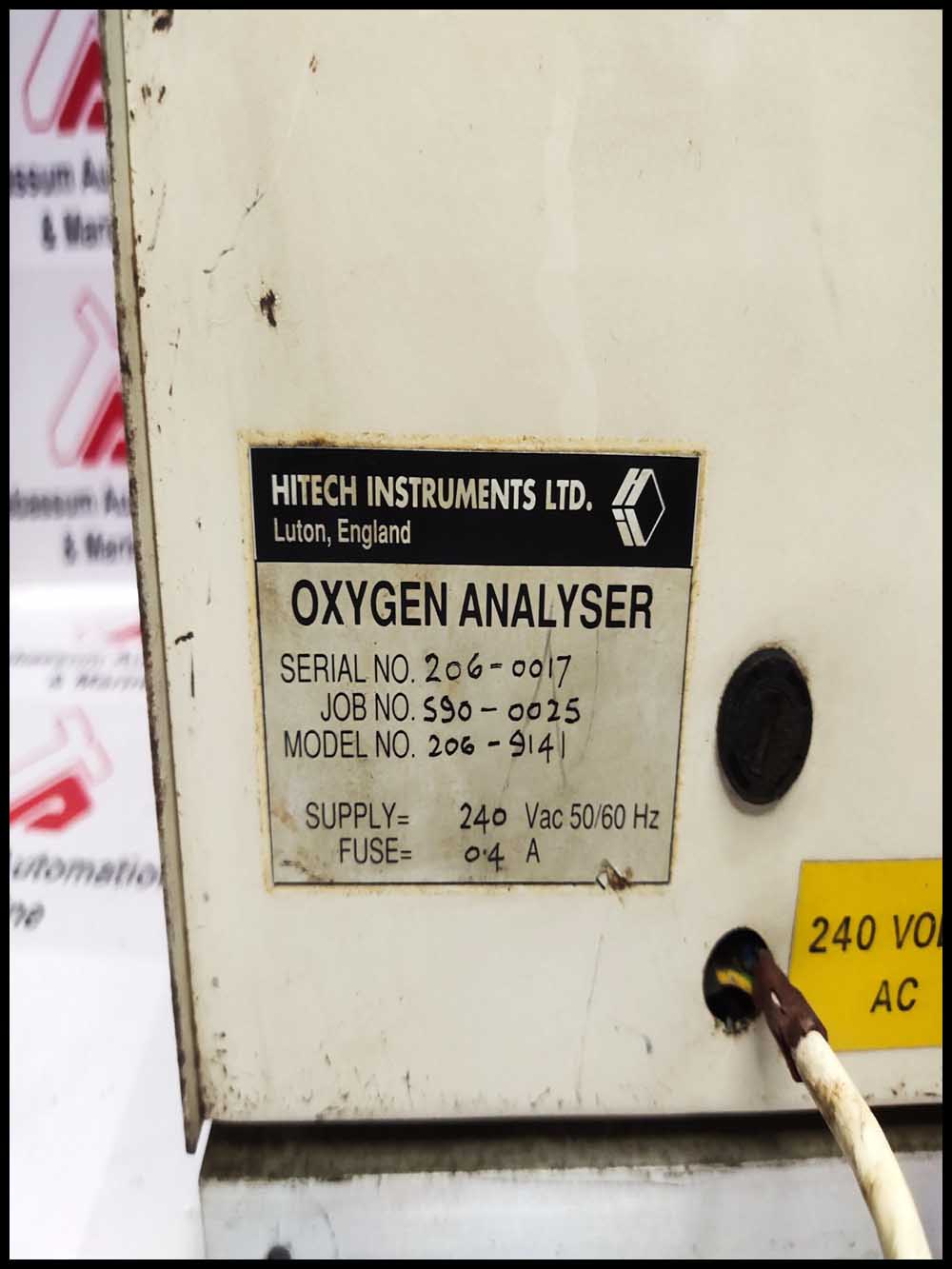 HITECH INSTRUMENT OXYGEN ANALYSER 206-9141