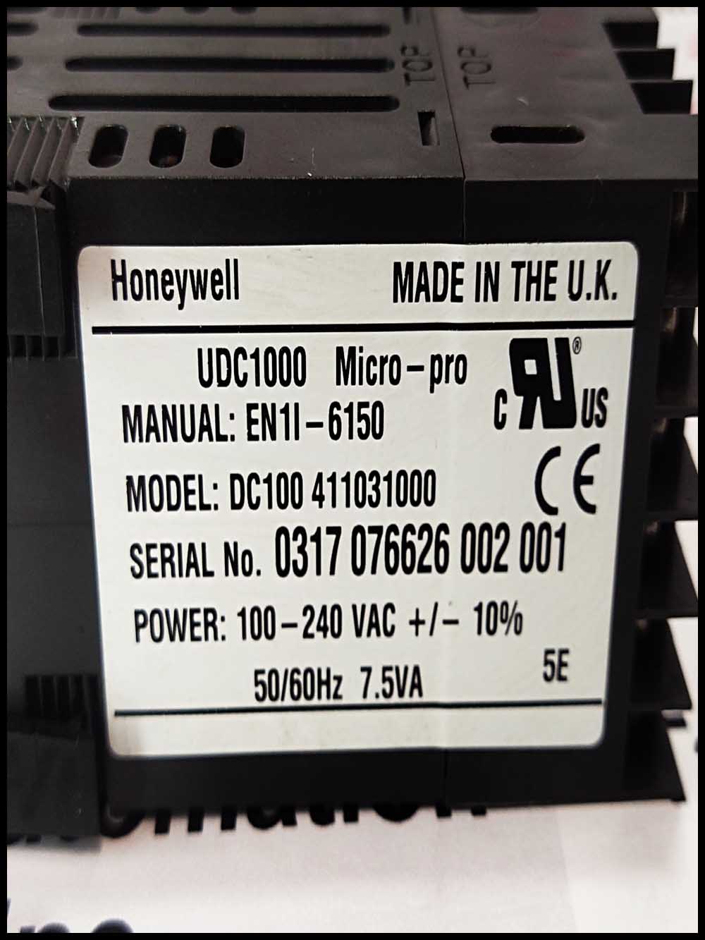 HONEYWELL UDC1000 MICRO-PRO DC100 411031000 TEMPERATURE CONTROLLER