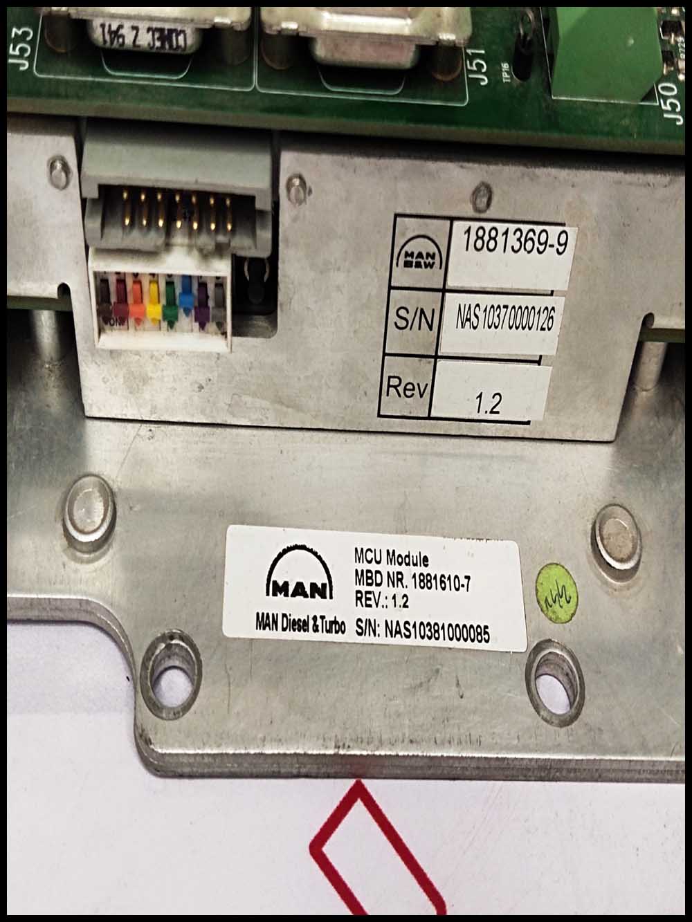MAN DIESEL TURBO 1881610-7 REV 1 2 MASTER CONTROL UNIT MAN BW 18816107