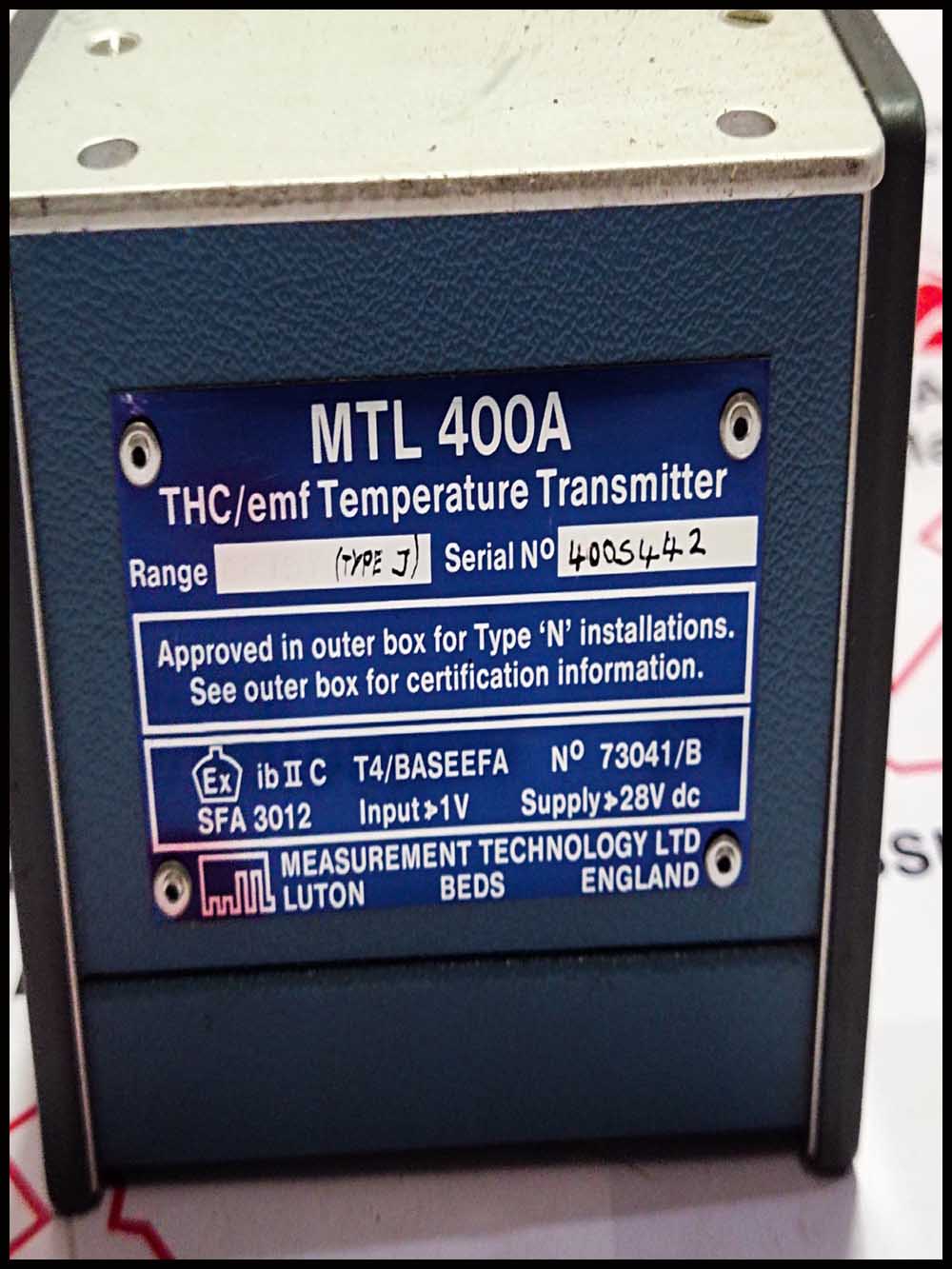 MEASUREMENT TECHNOLOGY MTL400A THCEmf Temperature Transmitter