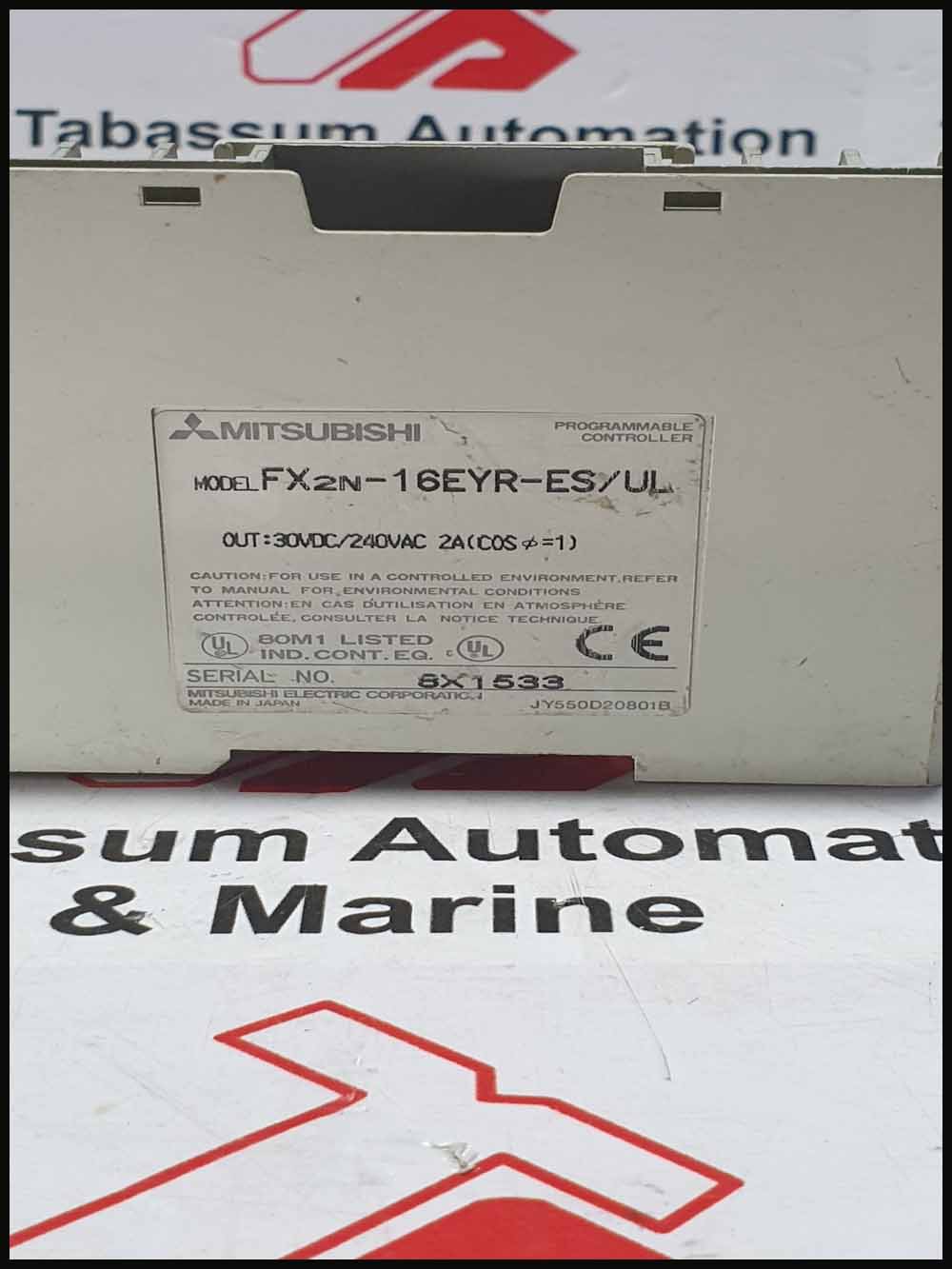 MITSUBISHI  MODEL FX2N -16EX-ES/UL  PROGRAMMABLE CONTROLLER  IN 24VDC 5MA SERIAL NO 010096