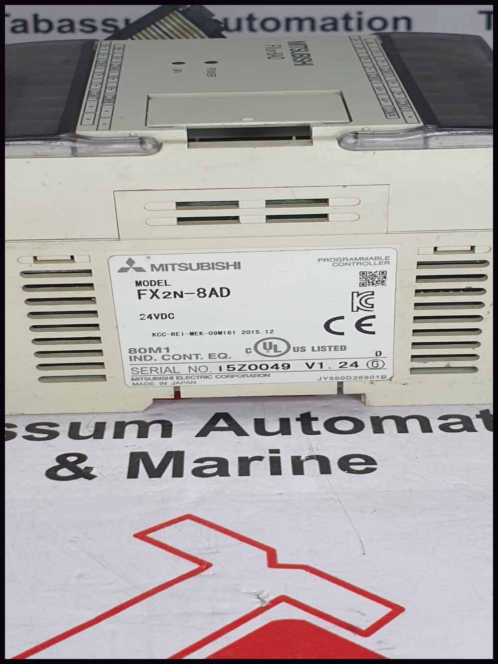 MITSUBISHI  MODEL FX2N -8AD PROGRAMMABLE CONTROLLER  24VDC  KCC-REI-MEK-09M161 2015.12 SERIAL NO 15Z