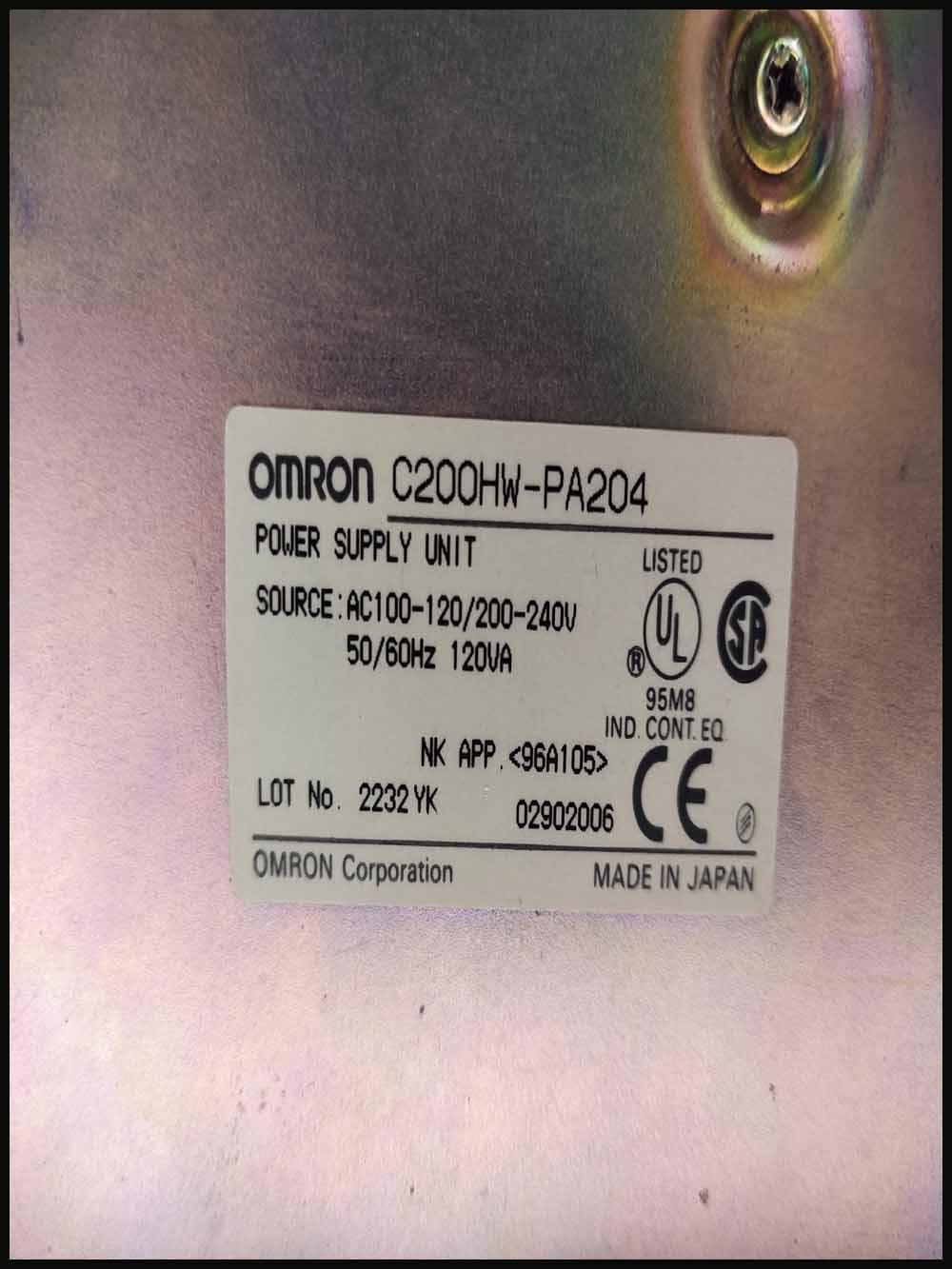 OMRON C200HW-PA204 POWER SUPPLY UNIT