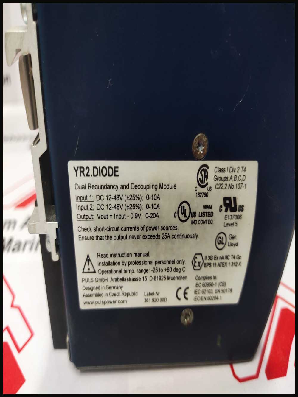 PULS YR2.DIODE Diode Redundancy Module