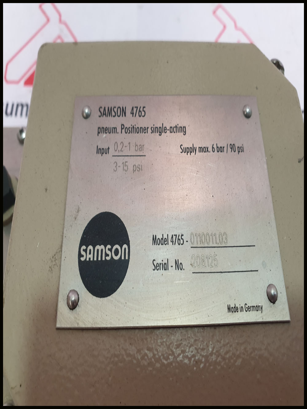 SAMSON 4765 1008635 PNEUMATIC POSITIONER SINGLE ACTING