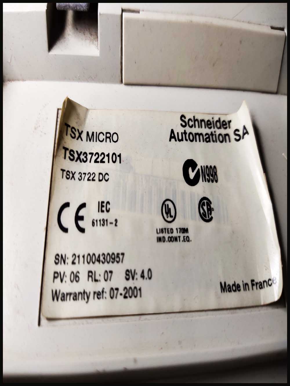 SCHNEIDER  TELEMECANIQUE TSX3722101 MODICON TSX MICRO MODULAR BASE CONTROLLER