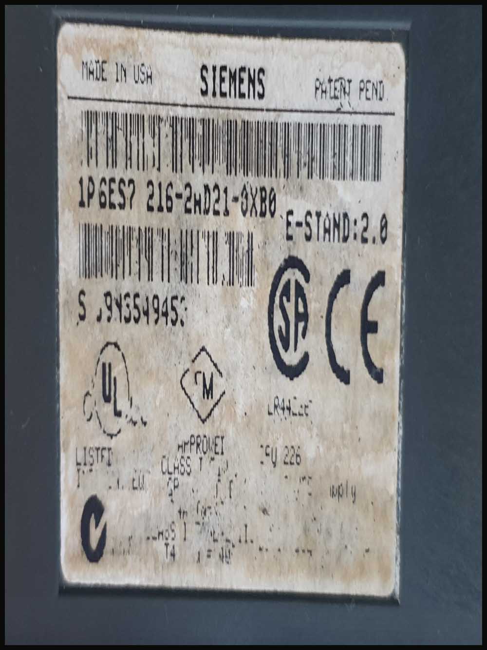 SIEMENS 6ES7 216-2BD21-0XB0 CPU MODULE