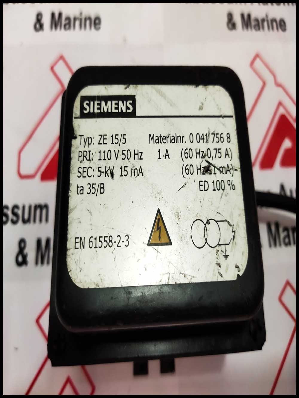 SIEMENS Ignition transformer ZE15 5