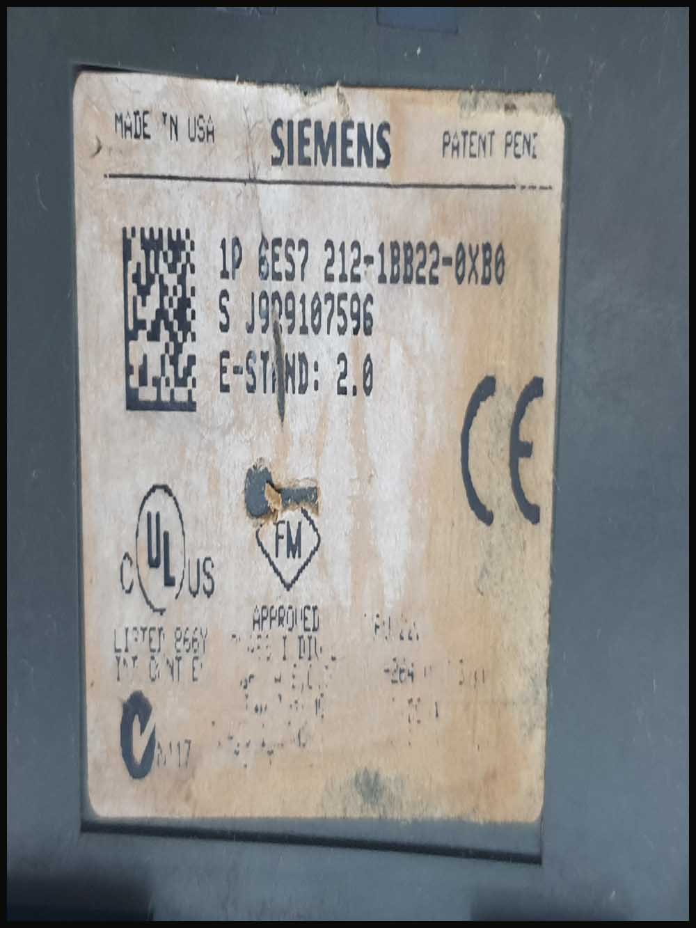 SIEMENS SIMATIC S7-200 CPU 222 PROGRAMMABLE CONTROLLER 1P 6ES7 212-1BB22-0XB0