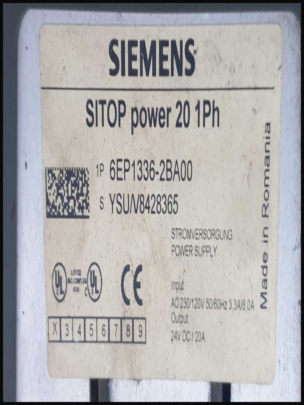 SIEMENS SITOP POWER POWER SUPPLY 6EP1 336-2BA00