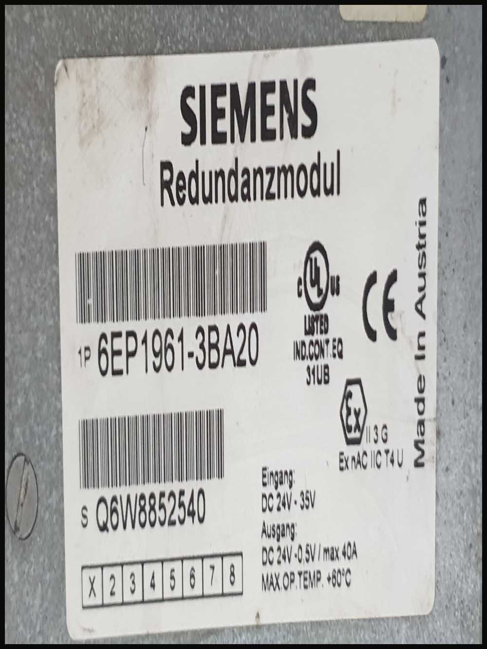 Siemens 6EP1 961-3BA20 SITOP Modular Redundancy Module, InputOutput