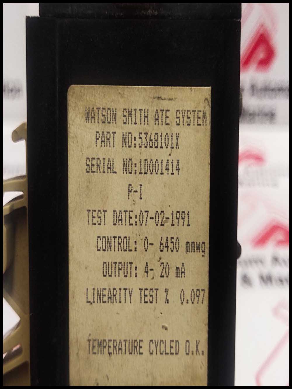 WATSON SMITH 5368101X  MMWG CONTROL