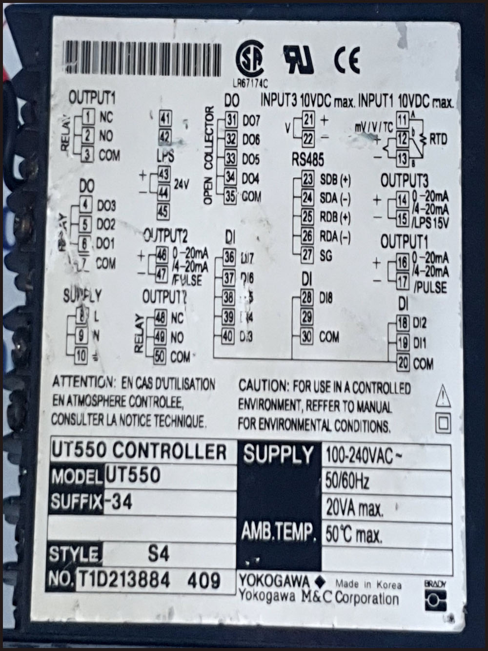 YOKOGAWA UT 550